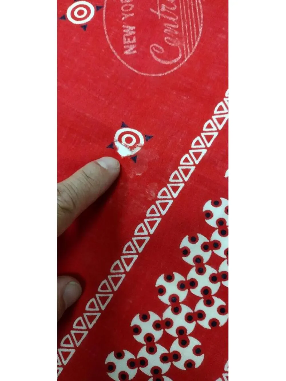 1930s Art Deco 40s Red Cotton Bandana Vanderbilt Railroad NY Central FAST COLOR
